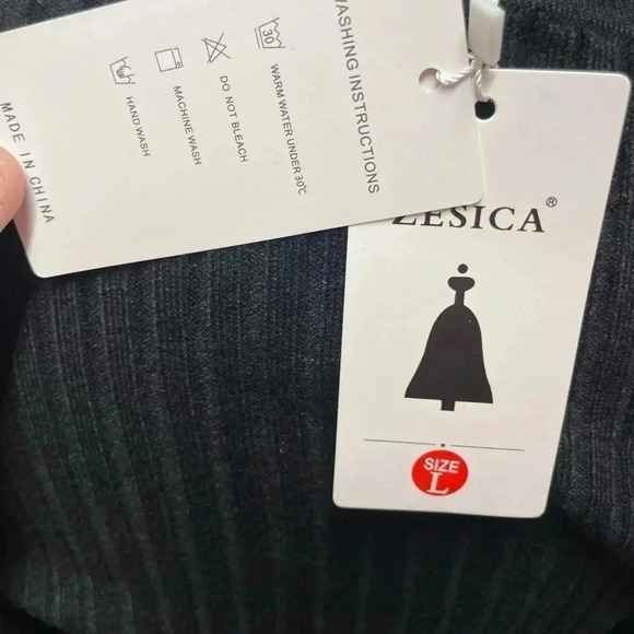 ZESICA Sweater Dress V Neck Long Sleeve Ribbed Knit Waist Slim Fit Bodycon Midi - Picture 5 of 7